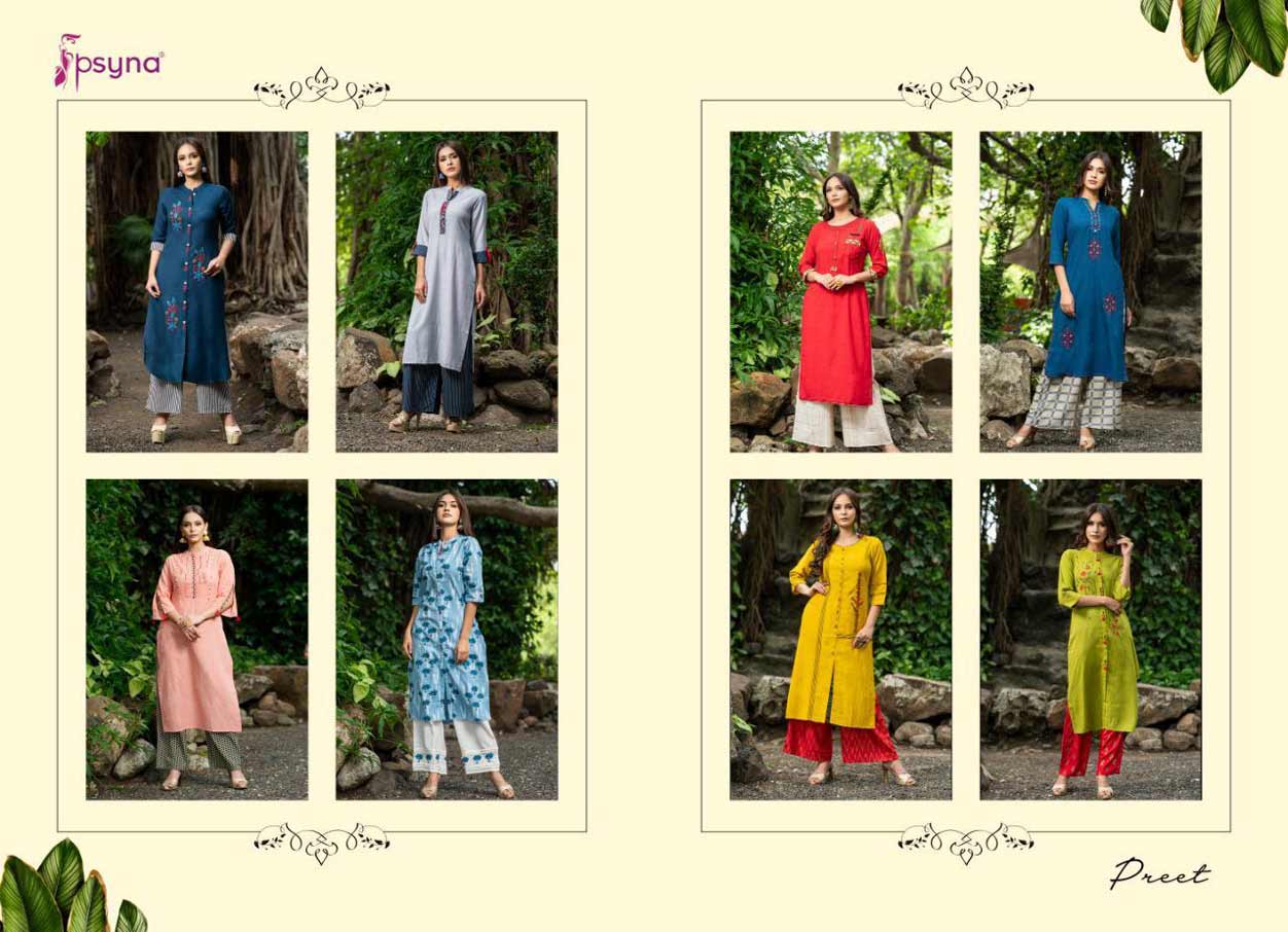 Preet Vol-4 Psyna Cotton Rayon Fancy Palazzo Kurti Sets Preet Vol-4 Psyna Cotton Rayon Fancy Palazzo Kurti Sets
